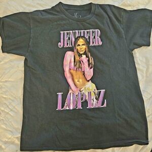 Black Graphic T-Shirt with Pink Accents